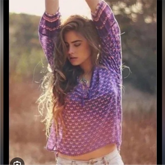 Spell Tops - EUC Spell Sunset Road purple blouse